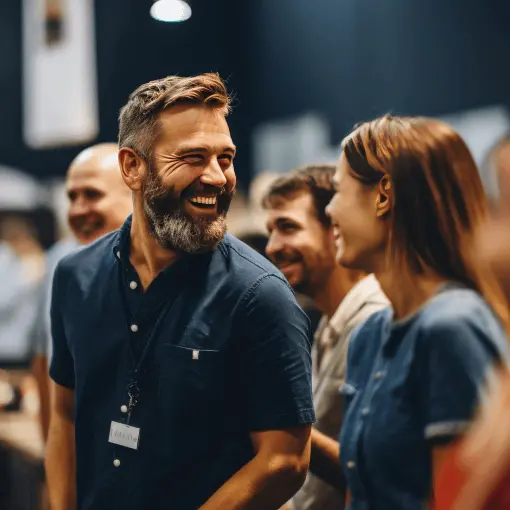 Two people looking at each other